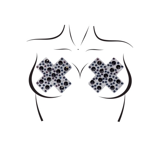 X Factor Nipple jewels sticker Black